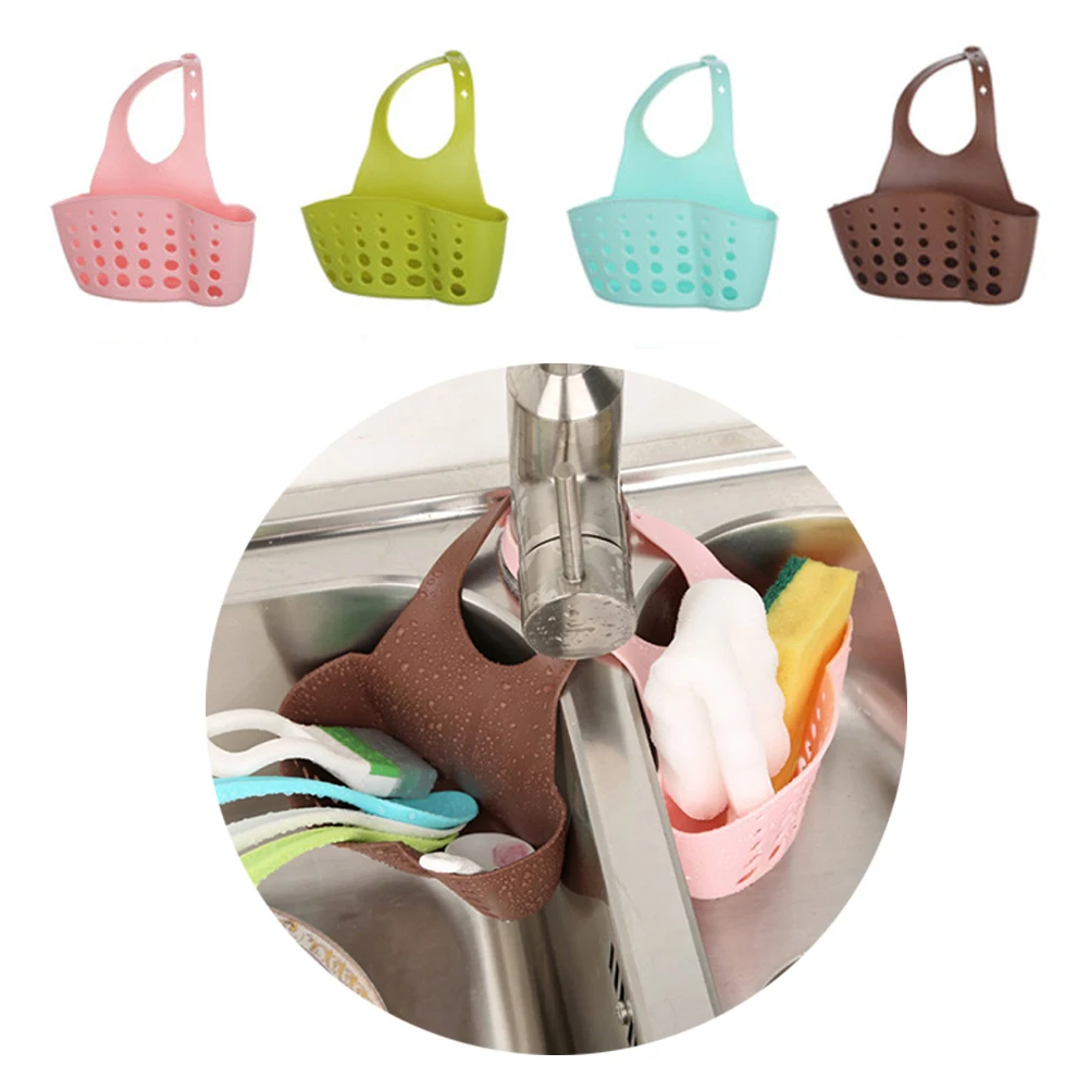 

Kitchen Organizer Sink Hanging Storage Holder Sponge Wash Cloth Soap Shelf Faucet Belt Bacteria Resistant Drain Holes Space