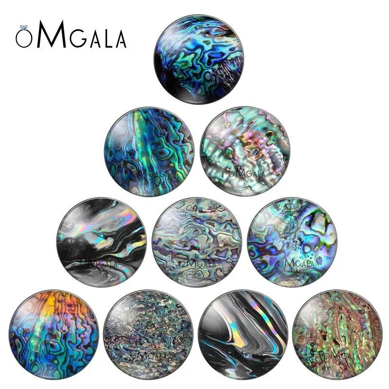 New Seashell abalone paua 10pcs 12mm/14mm/16mm/18mm20mm//25mm Round photo glass cabochon demo flat back Making findings