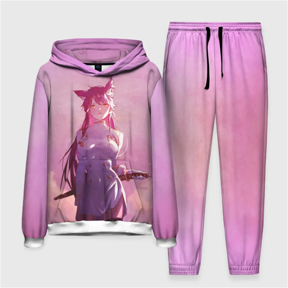 

Men's hoodie set Anime Hoodies Pants Sets 3D Print Men Women Tracksuit Outfits Oversized Pullovers Harajuku Sweatshirt 2pcs Suit