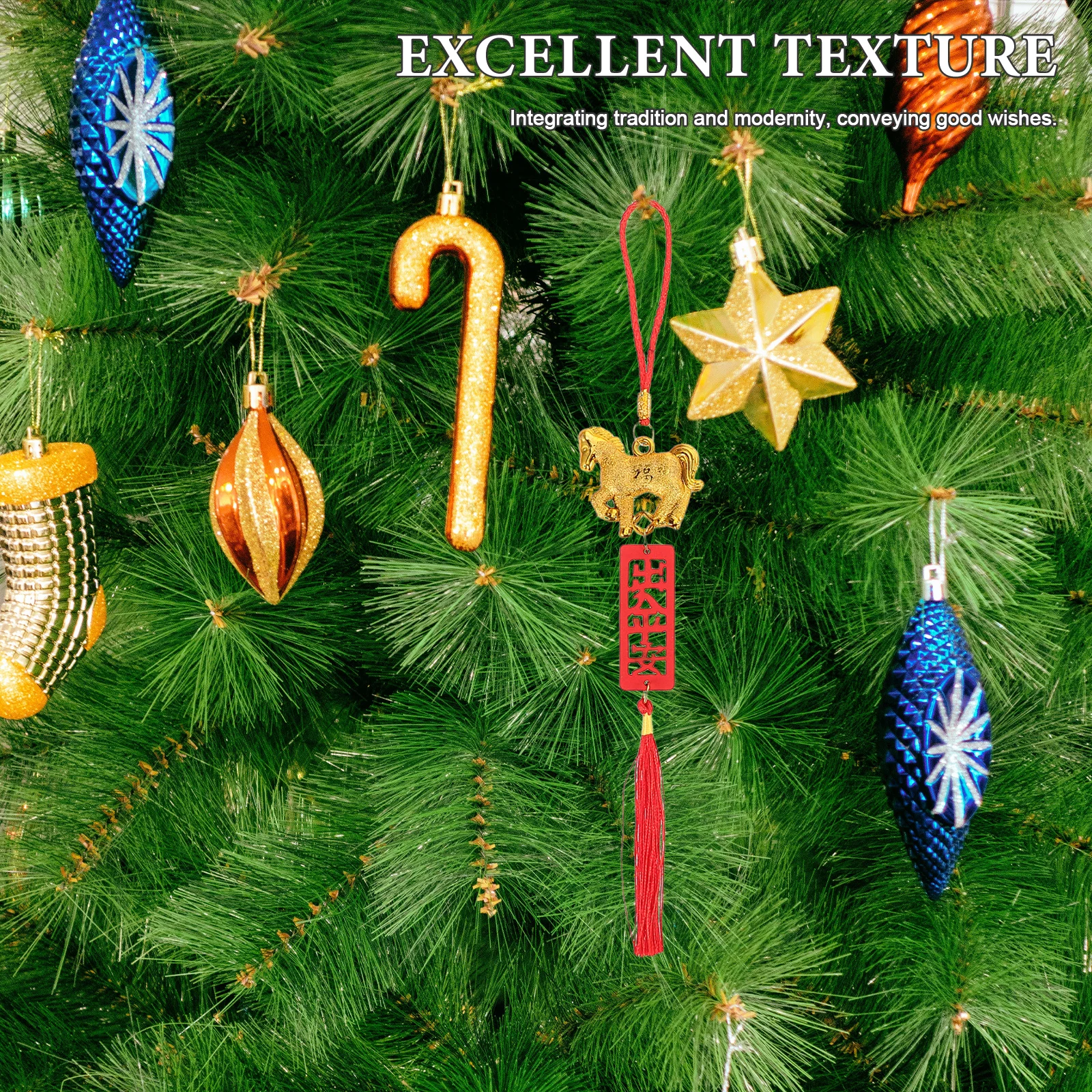 

8Pcs Chinese New Year Hanging Ornaments Horse Pendant Wooden Spring Festival Decorations Indoor Outdoor Bonsai Decoration