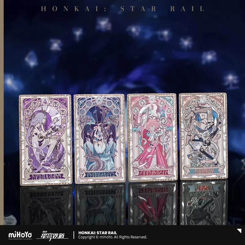 [Genuine] miHoYo Game Honkai Star Rail Refractive Card Phainon Mydei DanHeng Anaxa Desktop Ornament Anime Prop Cosplay Xmas Gift