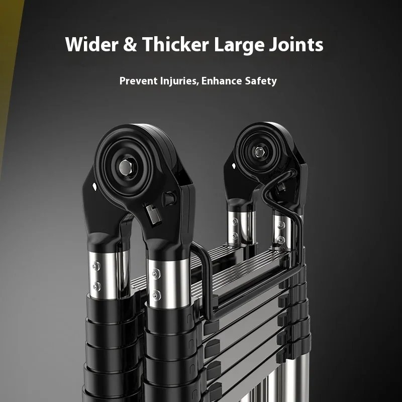 Multi functional stainless steel folding ladder, portable telescopic ladder, foldable zigzag ladder, straight ladder integrated