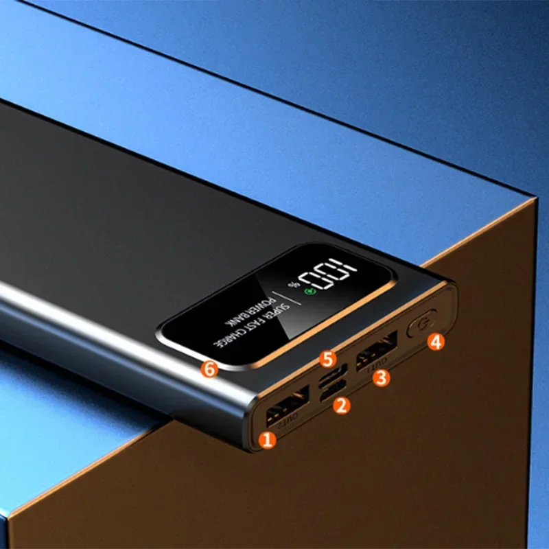Lenovo 500000mAh Power Bank 120W Super Fast Charging High Capacity Digital Display Powerbank Battery For iPhone Samsung Huawei