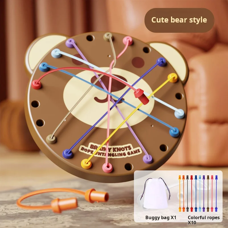 

Игра-головоломка с витой веревкой Brainy Knots Rope Untangling Настольная игра, игра-вызов с веревочными узлами, игрушки с центральной шнуровкой