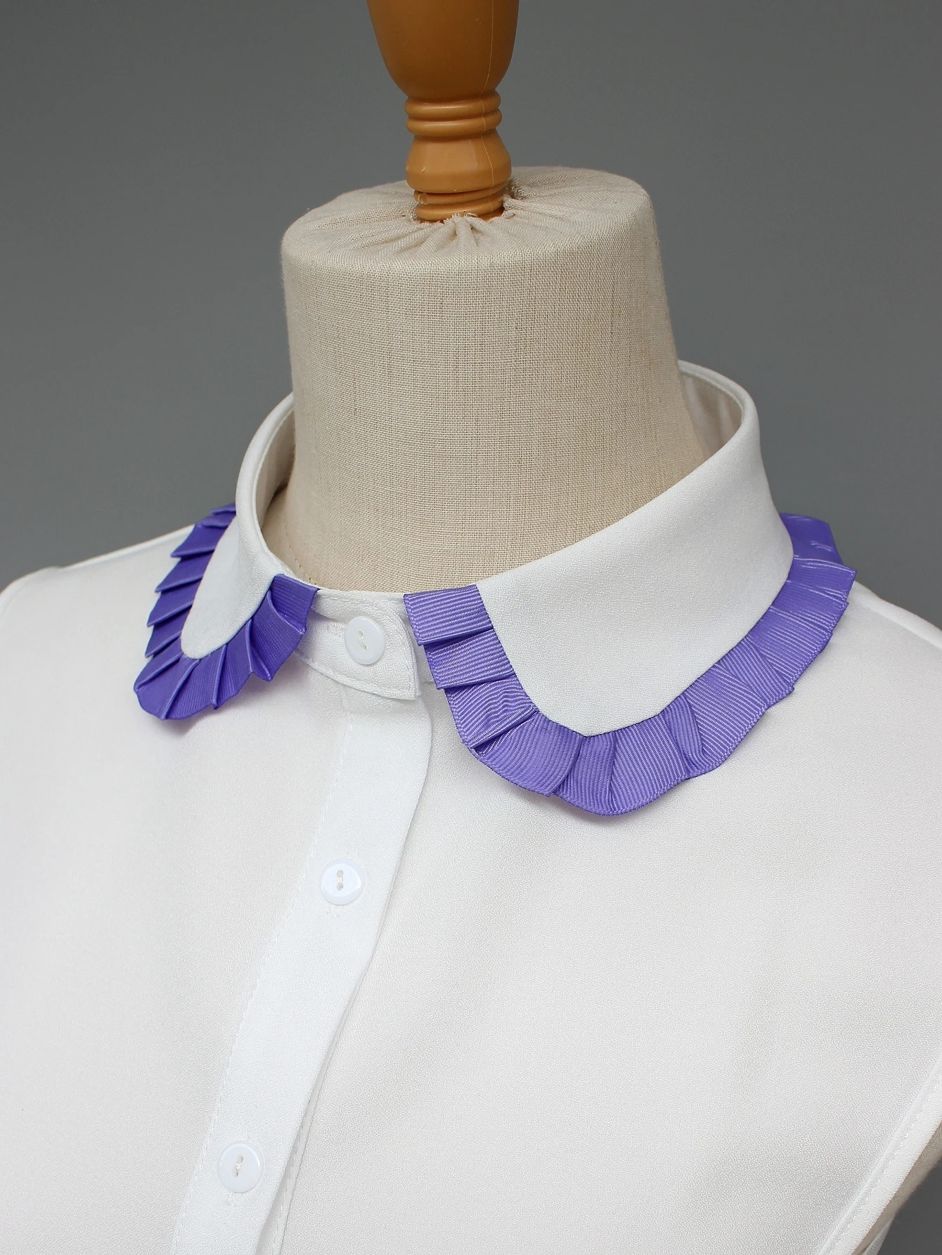 Damen-Fake-Kragen aus Chiffon mit spitzem Ausschnitt, modisch und vielseitig, personalisierte Dekoration, abnehmbarer Fake-Kragen – Detail 10