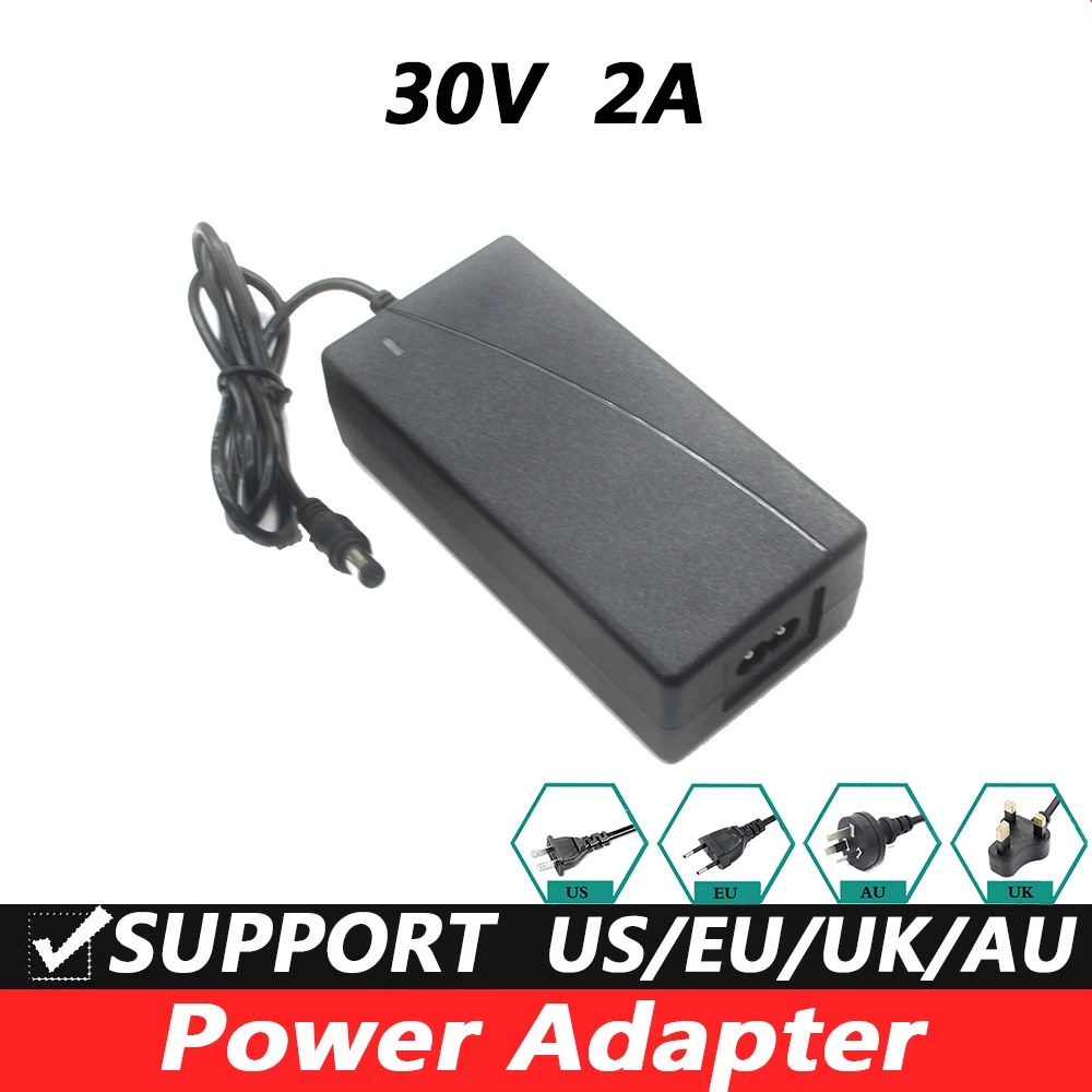 AC 100V-240V 30V 2A  IC solutions  Converter DC 2000mA Power Supply Adapter 60W UK US EU AU plug