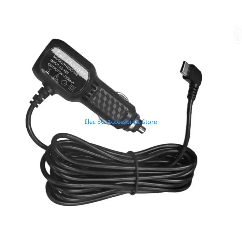 Y51A ABS Car Chargers Power Cord Supply 12-24V 3.5m Type C Cable for DVR Dashcam