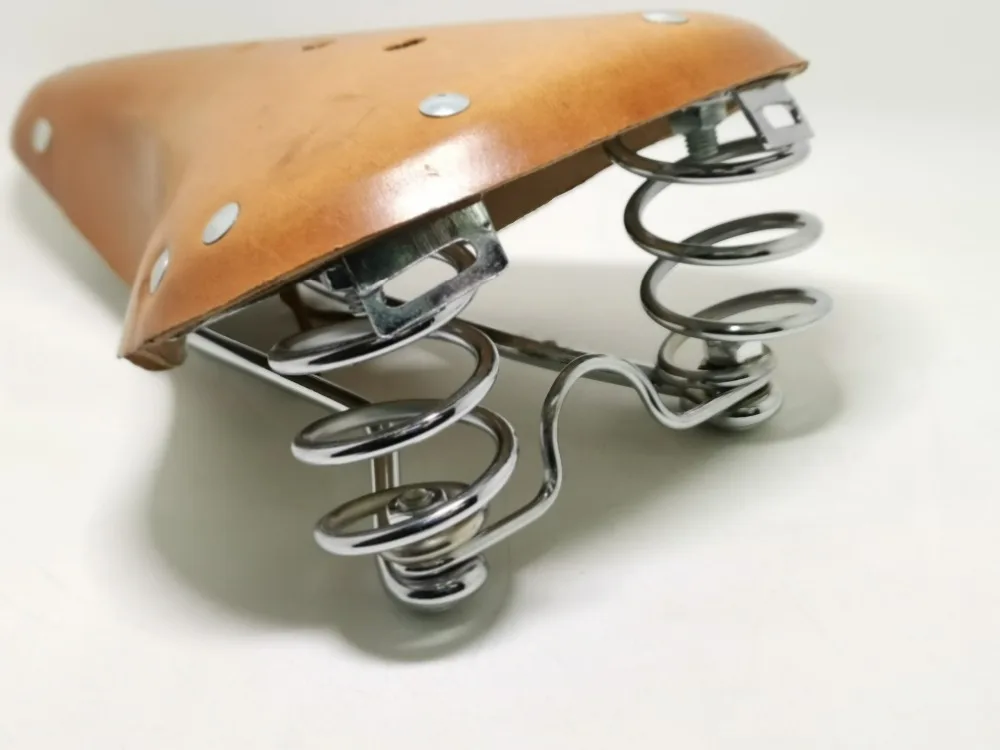 Multi Style Retro-Rindsleder-Fahrradsattel, bequem, erste Schicht Rindsleder, rein handgefertigt, Fahrradteile, G98 – Detail 38