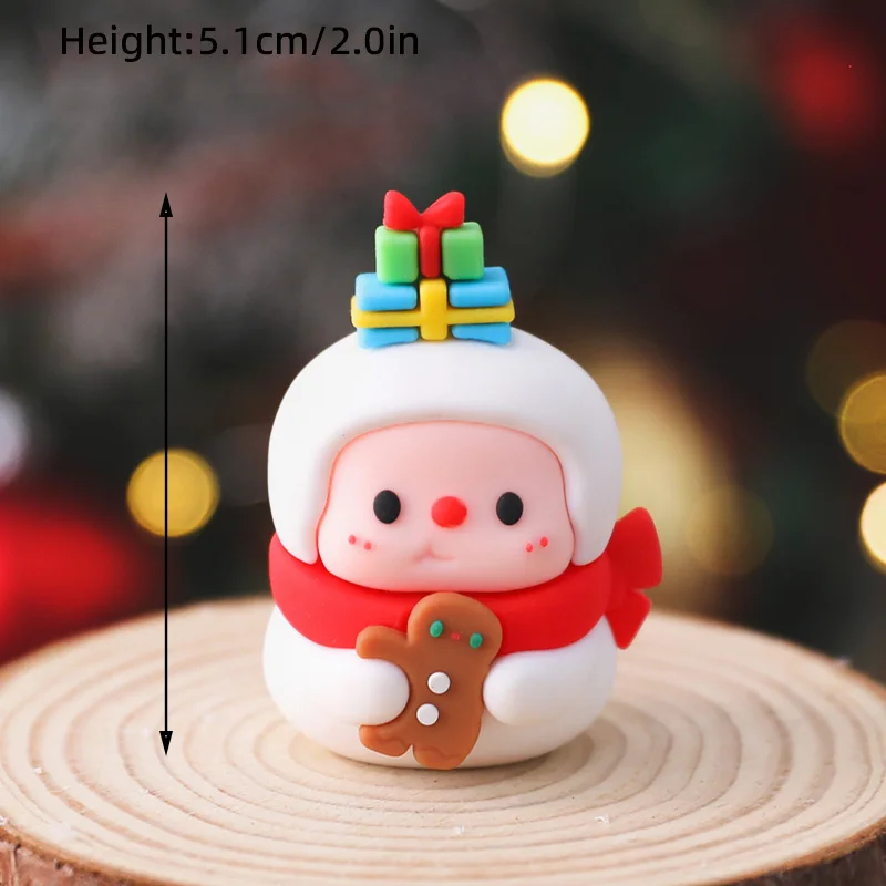 Weihnachtsbär-Kuchenaufsatz, roter Pullover, grünes Hemd mit Regenbogenbogen, Geschenkbox für Urlaub, Party, Kuchendekorationen, Puppenornament – Detail 19