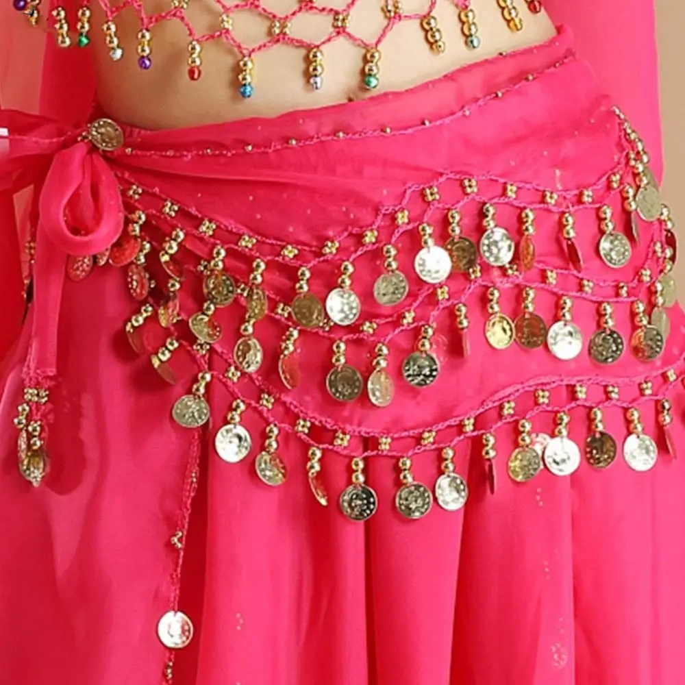 Bufanda de cadera con lentejuelas y borlas para mujer, falda de bailarina, cadena de cintura, cinturón de danza del vientre