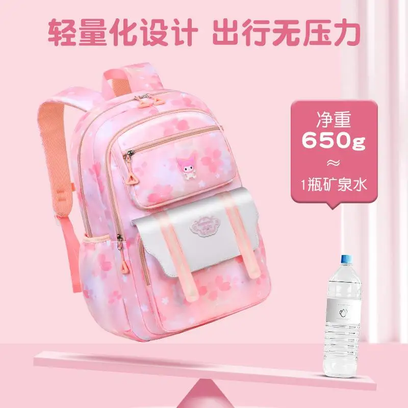

Backpack Lightweight Festival Gift Sanrios Kuromi Children Schoolbag Pupil High-Capacity Lighten The Burden Spinal Protection