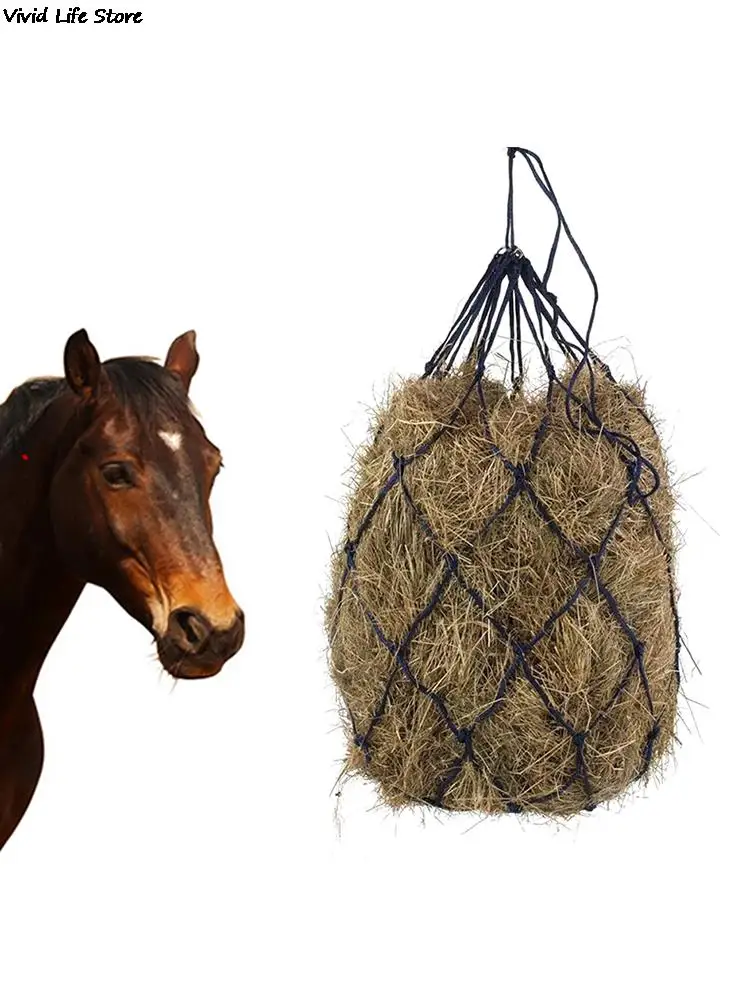 Prodotti per la cura dei cavalli durevoli a rete Haylage piccola rete per fieno forata attrezzatura per Haynet alimentazione lenta sacchi a rete per mangiatoia per fieno per cavallo