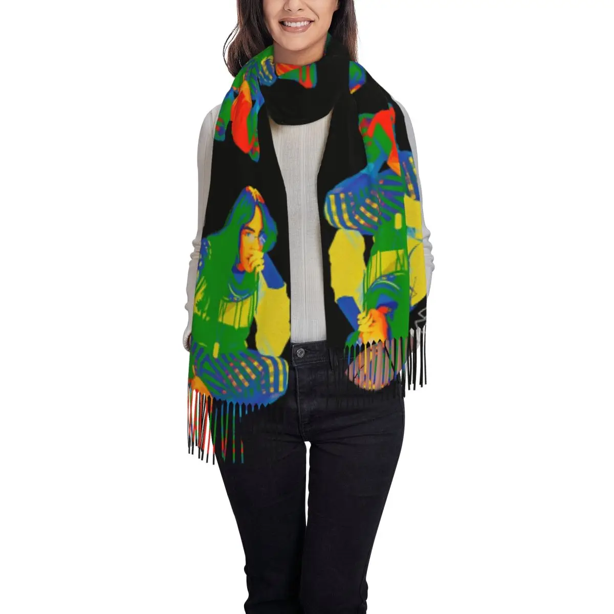 Hit Me Hard And Soft Tour Merch Scarf Tassel Scarves Women Soft Warm Shawls and Wraps Large Fall Winter Shawl Wrap