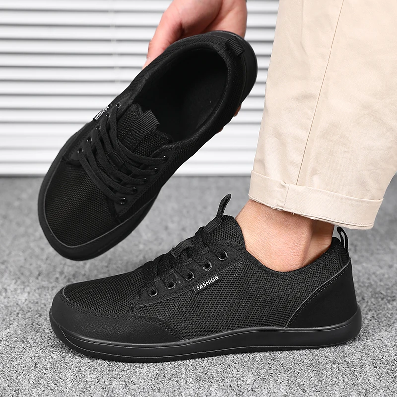 Men's Lightweight and Fashionable Casual Shoes Wide Footed Shoes Comfortable Women's Black Couple Shoes Gray High-quality Design