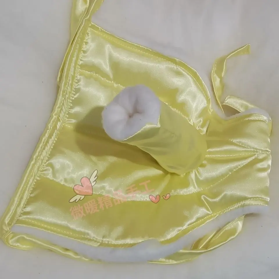 Handmade Man's  Silky Touch Cotton Blended Briefs Puffy Bondage Ropes Panties leek Proof