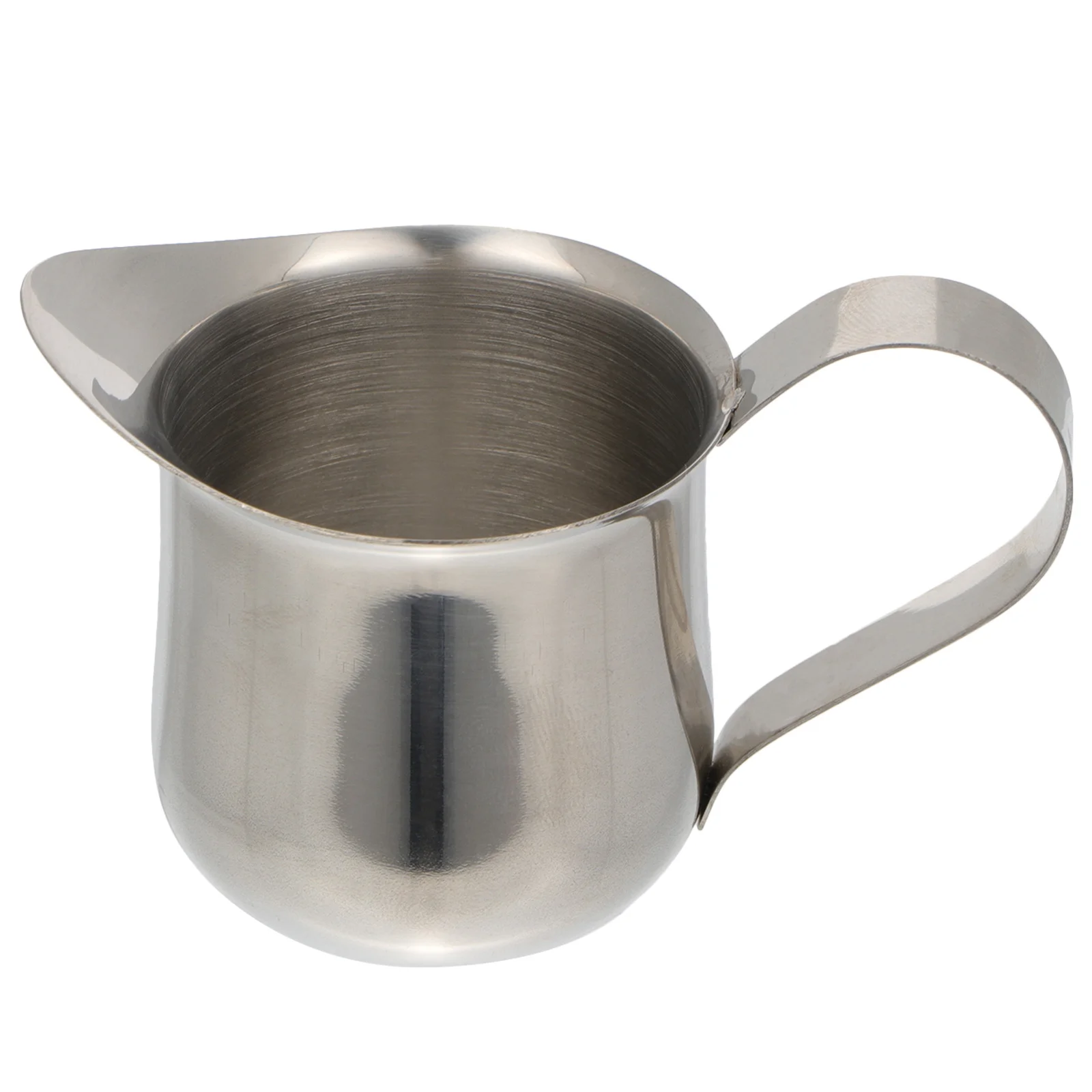 

Stainless Steel Milk Cup 2 Oz 60Ml Polished Finish Heat Resistant Round Spout Handle Practical Mocha Pitcher For Coffee