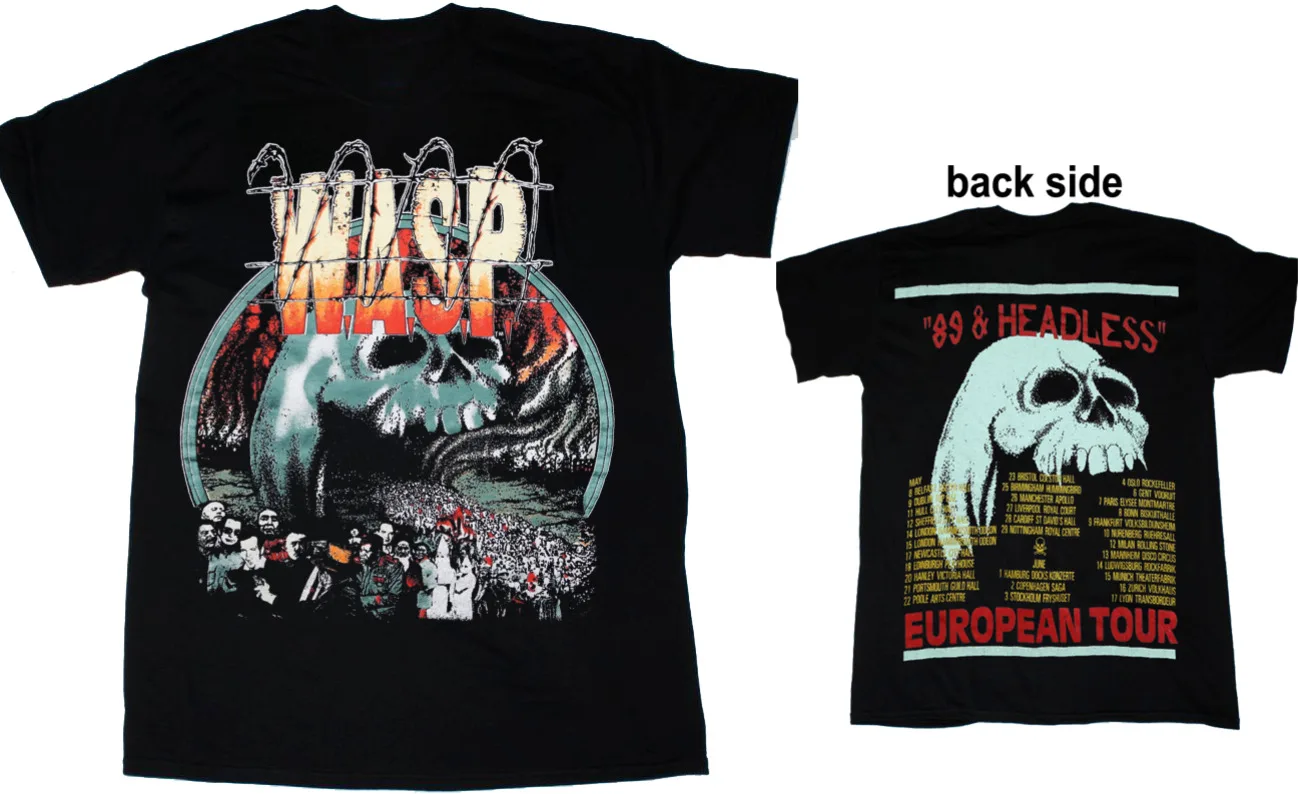 1989 W.A.S.P. 89 and Headless Euro Tour T-Shirt