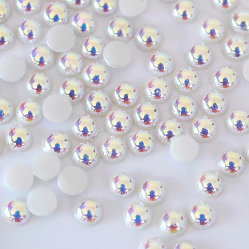 2mm~8mm Crystal AB Ceramic Hotfix Rhinestones Flatback Half Round Crystals Hot Fix Rhinestone Diamond DIY Iron On Y3701