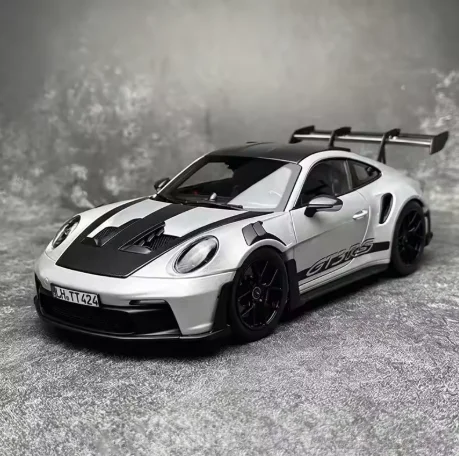 1:24 Simulation 911 GT3 RS Street Edition Diecast Sports Car Model Sound Light Function Table Decoration Boys Toy Collection
