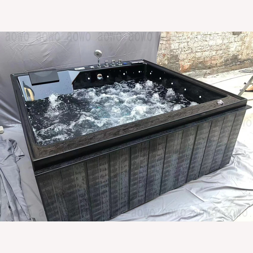 Japanese Head Spa 3 Person Outdoor Jacuzzisr Tubs Plastic Skirt Spa Massage Bathtub Outdoor Bathtub Spa Outdoor