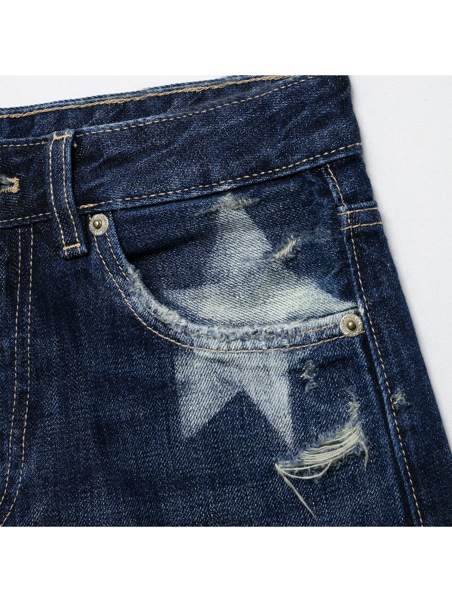 Women's Blue Star Ripped Jean Shorts Booty Denim Shorts Vintage 2000s Y2k Gyaru Slim Fit Hot Jeans Pants Summer Clothes 2026 New