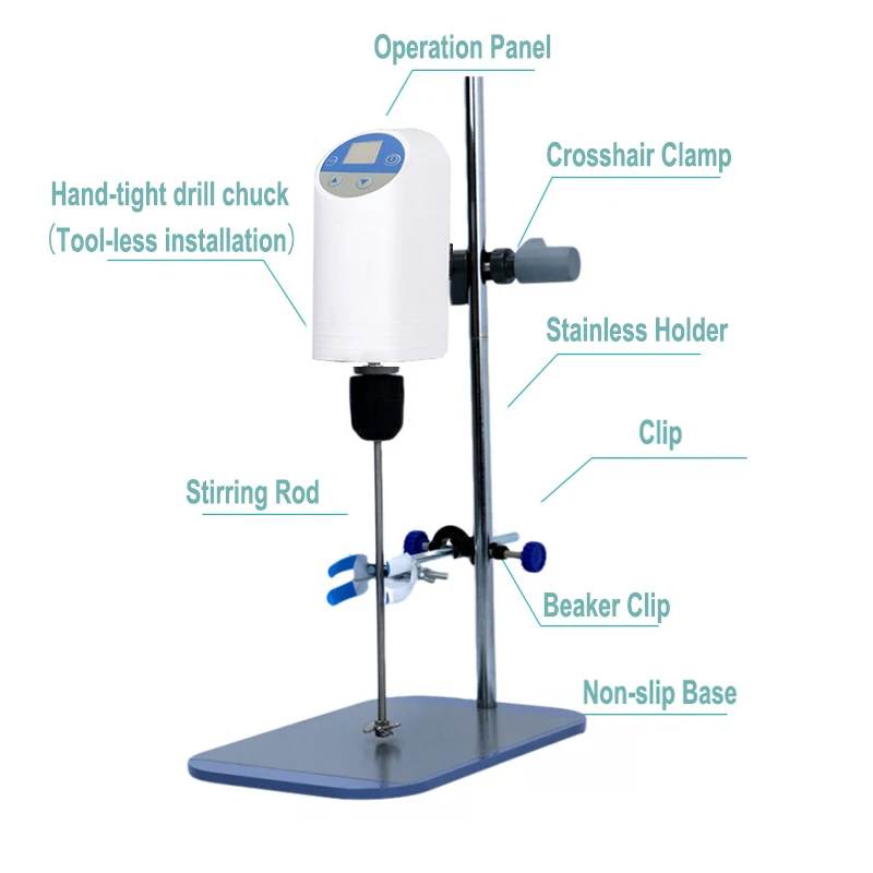 Free Shipping Laboratory Stirrer Electric Stirrer Digital Display Overhead Stirrer  Mixer Lab Equipment 110V To 220V