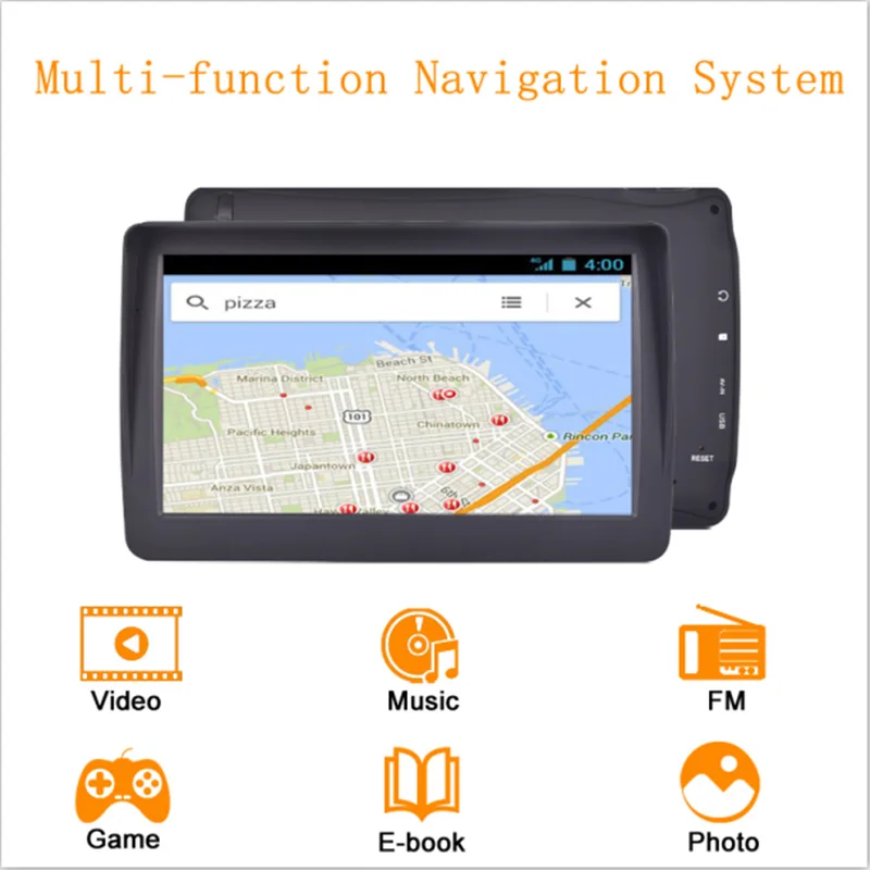 7 Inch Car GPS Navigator 8GB Portable Lifetime Map Update Spoken Turn-To-Turn Navigation System