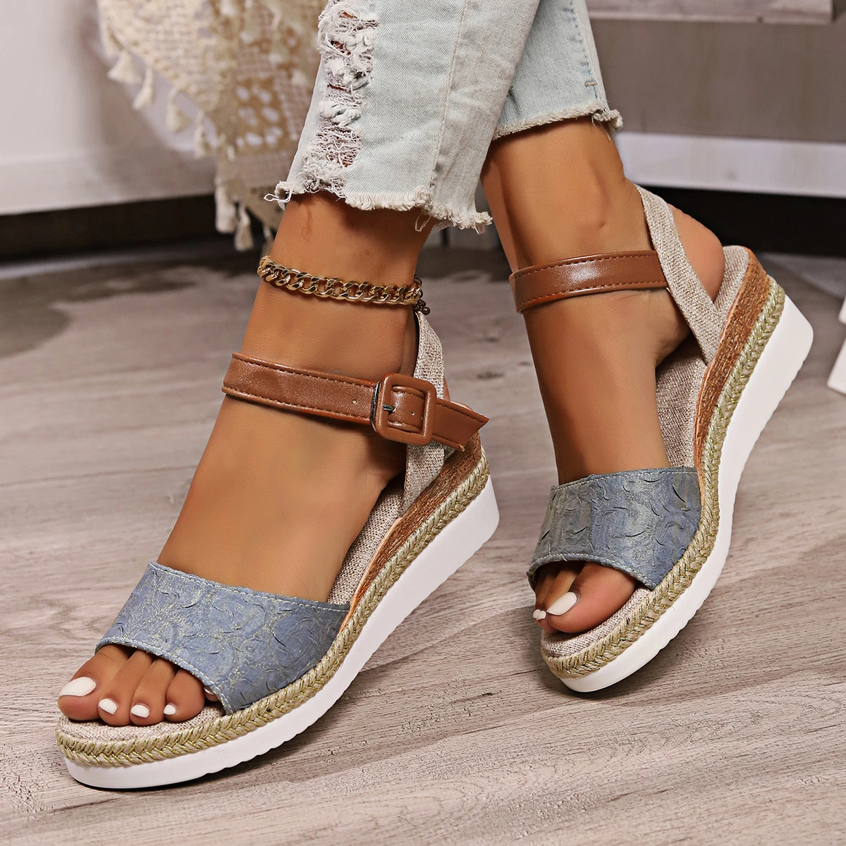 Women Sandals Summer Espadrill - Espadrille Wedge Shoes 评论和价格