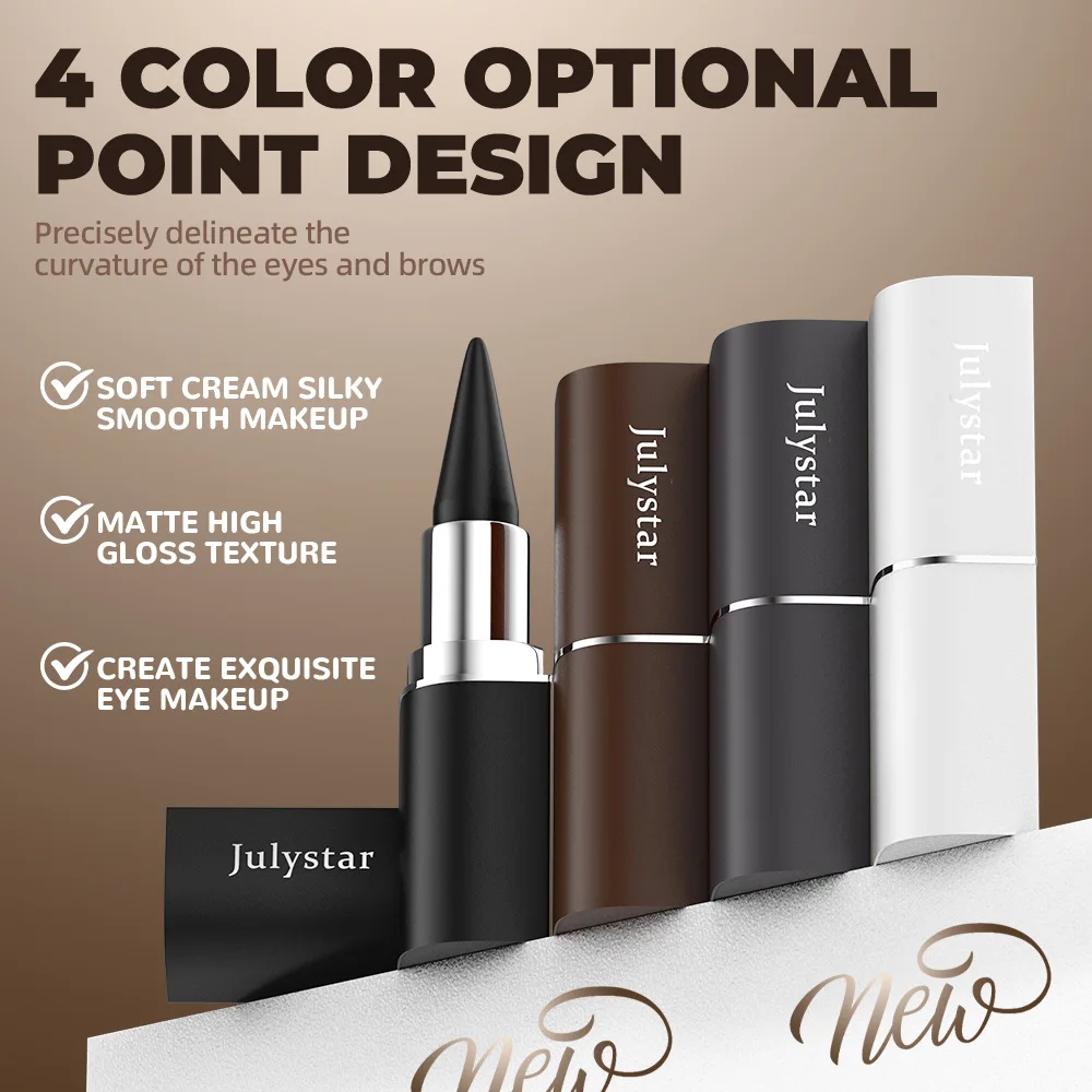 Julystar New 4 Pcs Eyeliner Gel Set Silky Smooth Matte Texture Waterproof Durable Fashion Professional Eyeliner Makeup 3g * 4