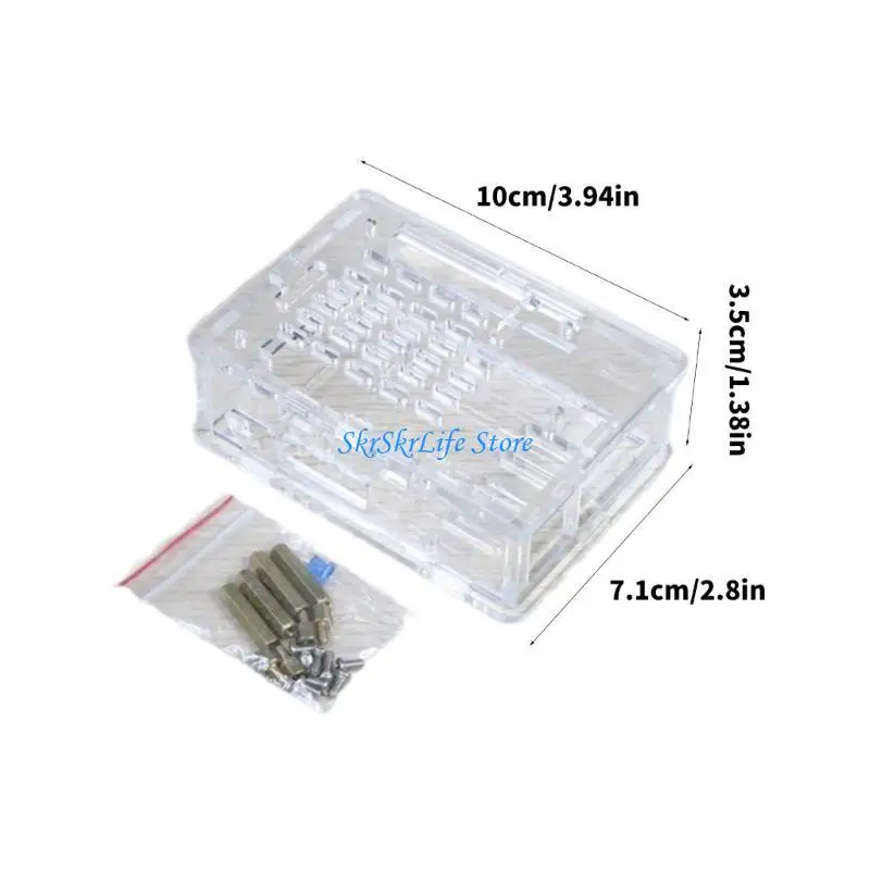 E65E para RPI 5 Case disipación calor acrílico Soporte cubierta cubierta del ventilador enfriamiento.