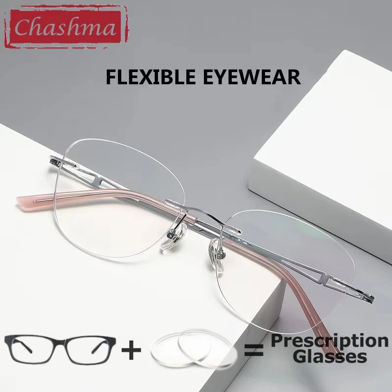 

Women Rimless Myopia Glasses Multifocal Eyeglasses Optical Prescription Gafas Recipe Reading Glasses Anti Reflective Lens