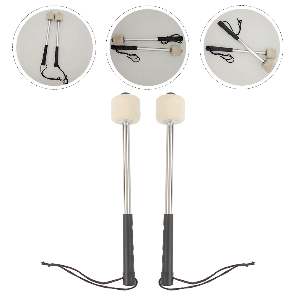

2pcs Drum Mallets Accessories Percussion Instrument Bass Felt Wool Mallet Timbales Stainless Steel Handle Lightweight