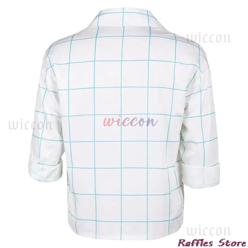 Cyanime jinu blusa diária saja meninos soda pop palco desempenho camisa xadrez cosplay traje kpop demônios caçadores menino grupo