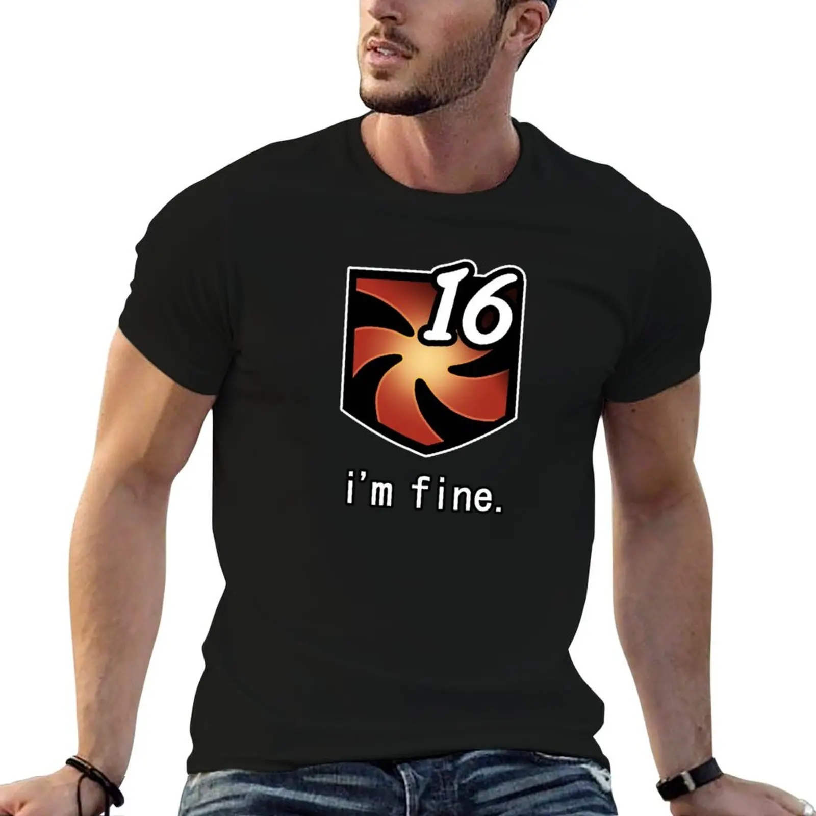 

I'm Fine Vuln Stacks T-Shirt t shirt man casual man t shirt summer T-Shirt