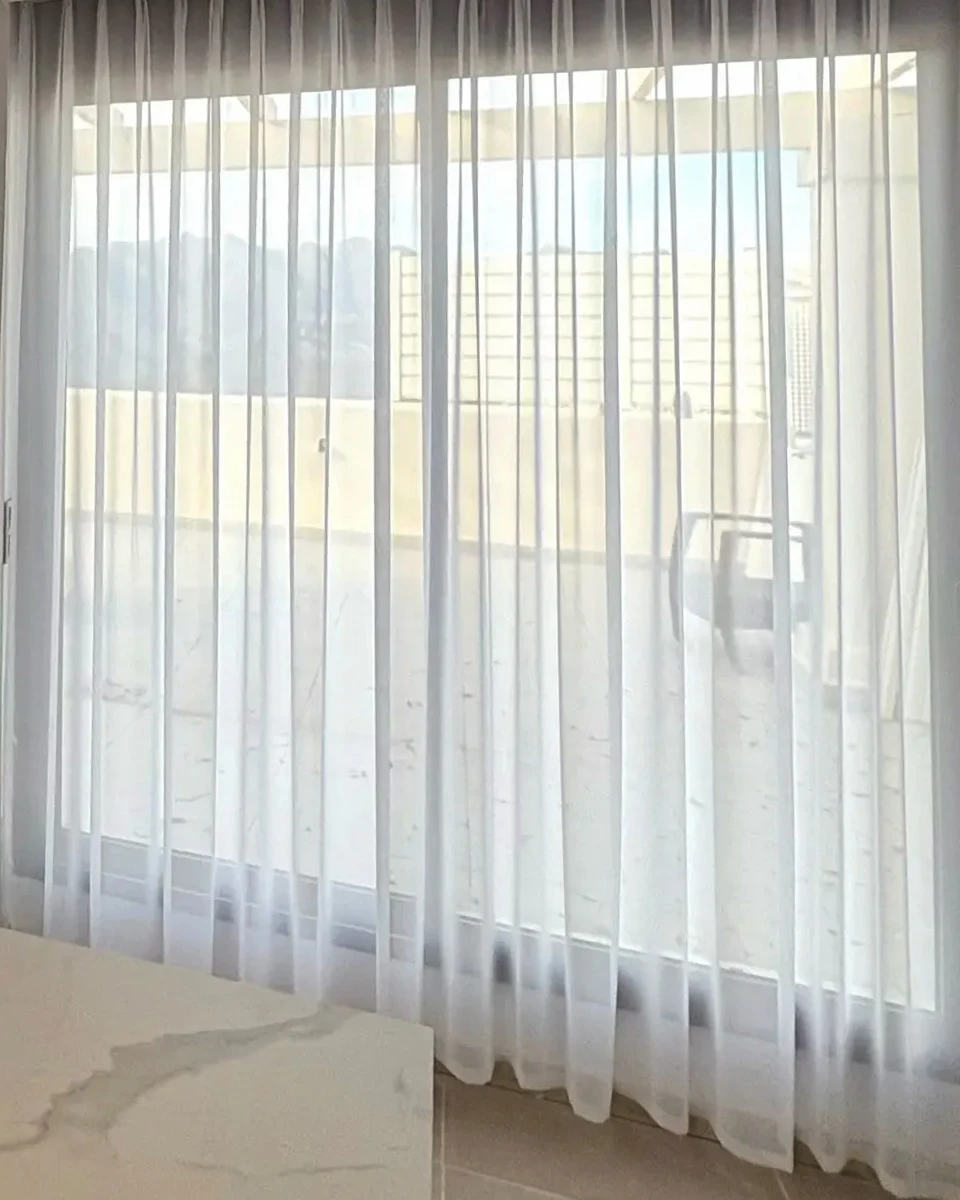 Asazal Einfarbige Weiße Tüll-Luxus-Chiffon-Transparente Fenstervorhänge für Wohnzimmer Moderne Voile-Organza-Vorhänge Schlafzimmerdekoration – Detail 9