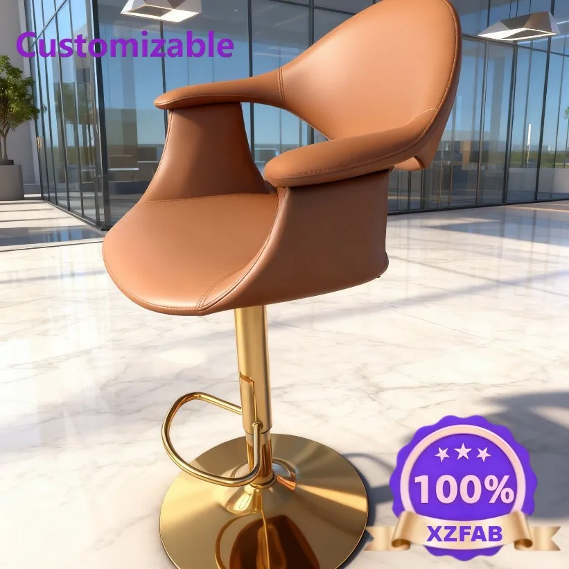 Factory Direct 2026 Bar chair lift rotation modern simple backrest bar stool home front desk bar chair fashion high stool