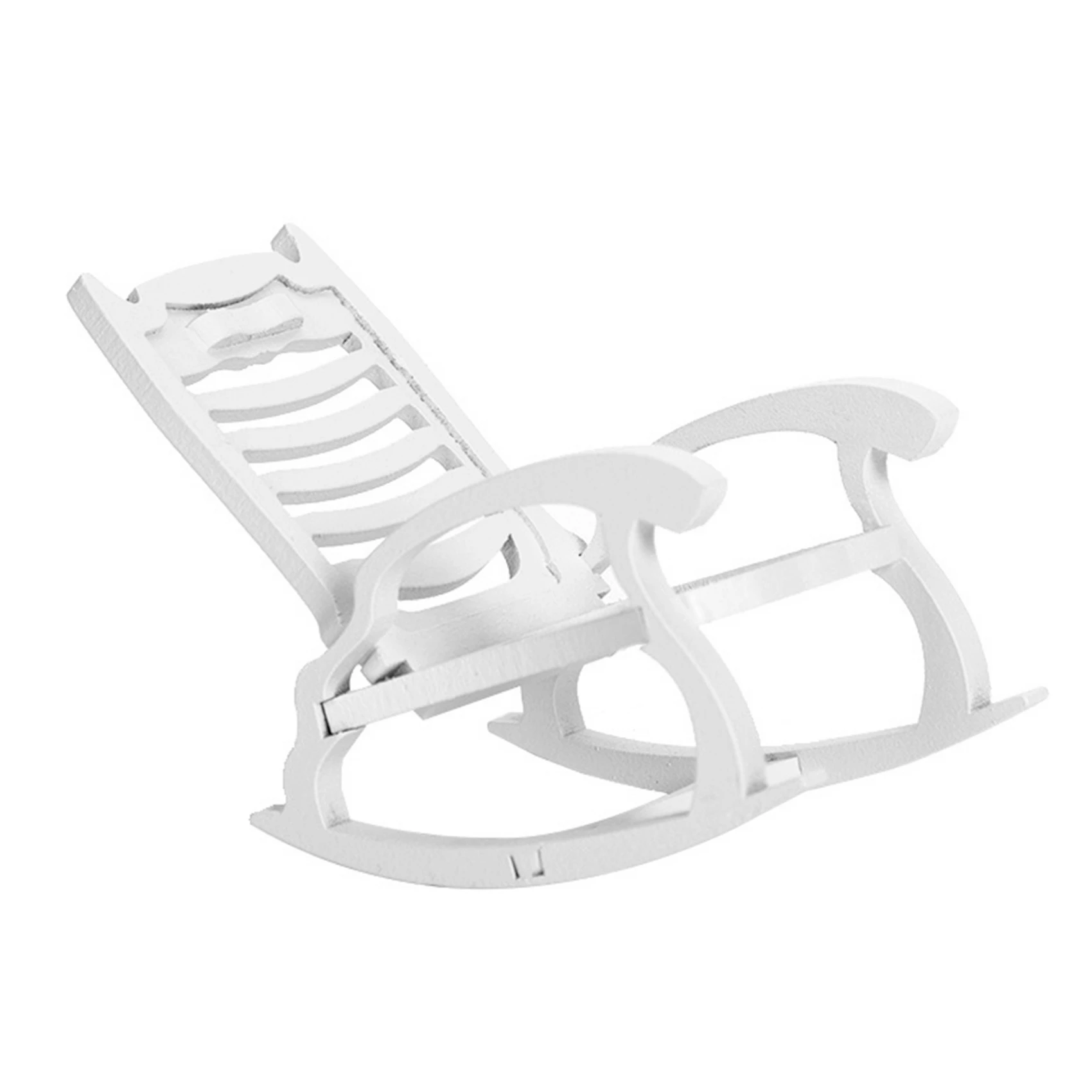 

1/12 Beach Rocking Chair Miniature Furniture Simulation Living Room Furniture Accessories White