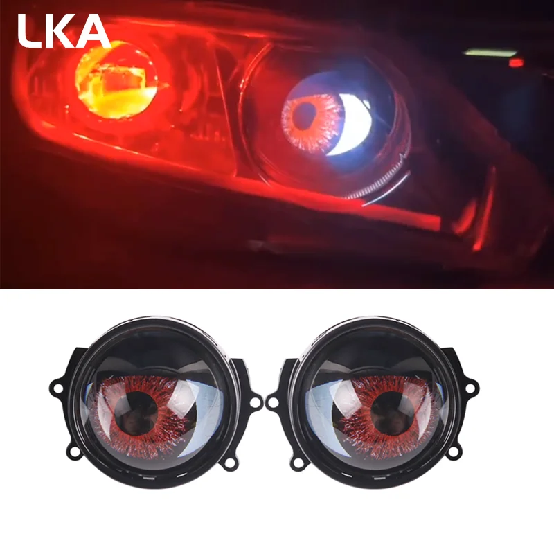 1piece/2pieces 3 Inch Devil Eyes Lens Lights for 12v Car WIFI Control Eyes Retrofit Kits Headlight Assembly Auto Accessories