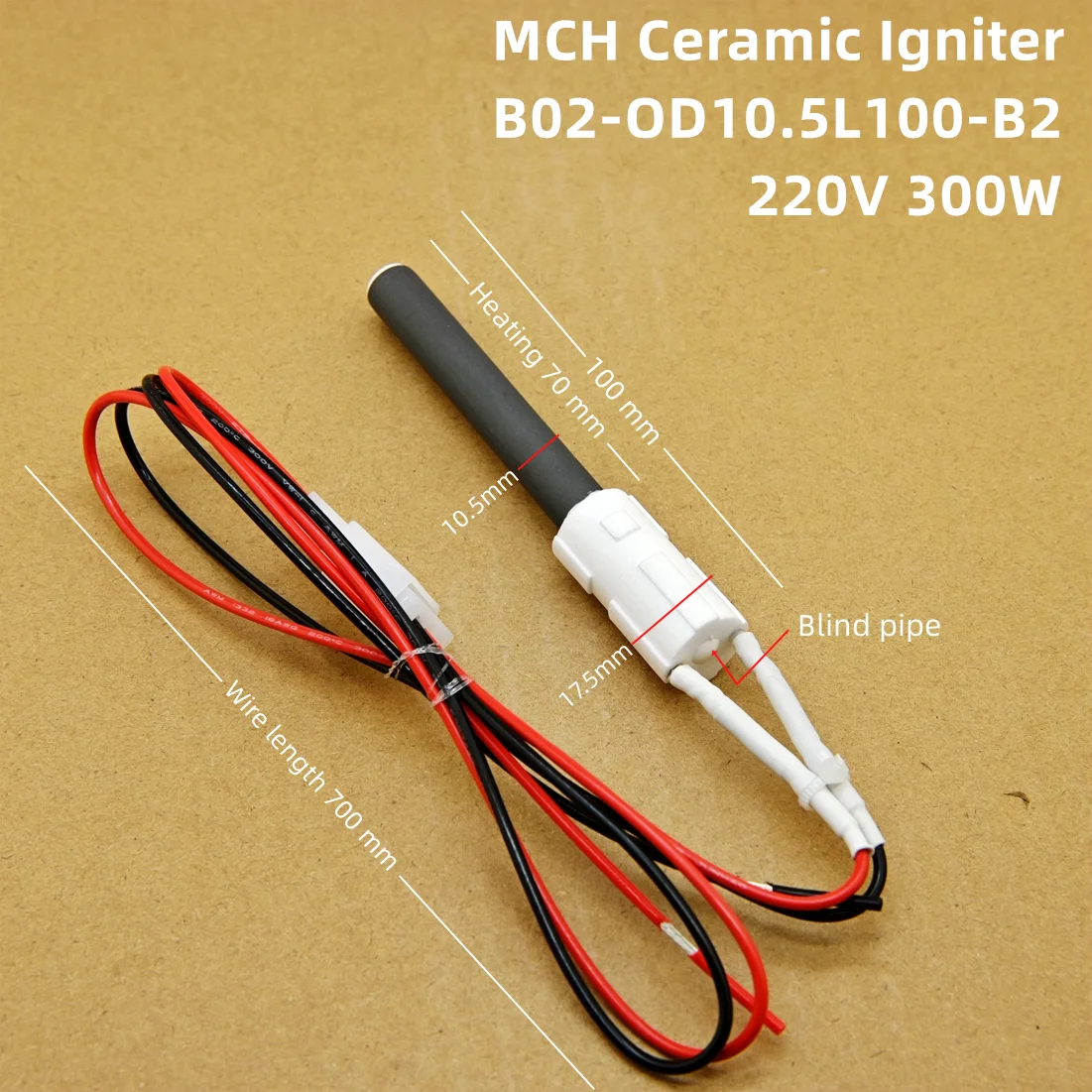 Ceramic Igniter 220V 300W  wood pellet oven Ignition rod, biofuel heater fast Ignition energy saving, high efficiency