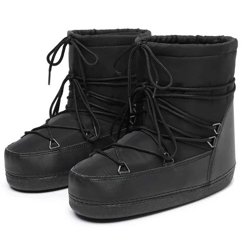 Waterproof Anti Slip Space Boots Thick Warm Snow Boots Short Ankle Winter Shoes