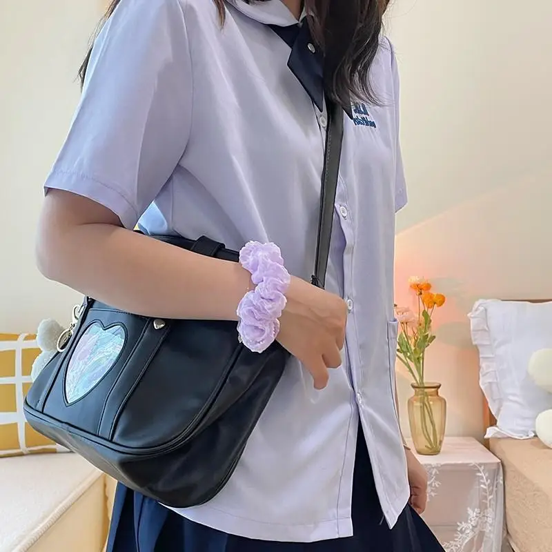 Japanese Ins Harajuku Style Girl JK School Uniform Shoulder Bags Women Student  PU Handbag Anime Lolita Crossbody Bag