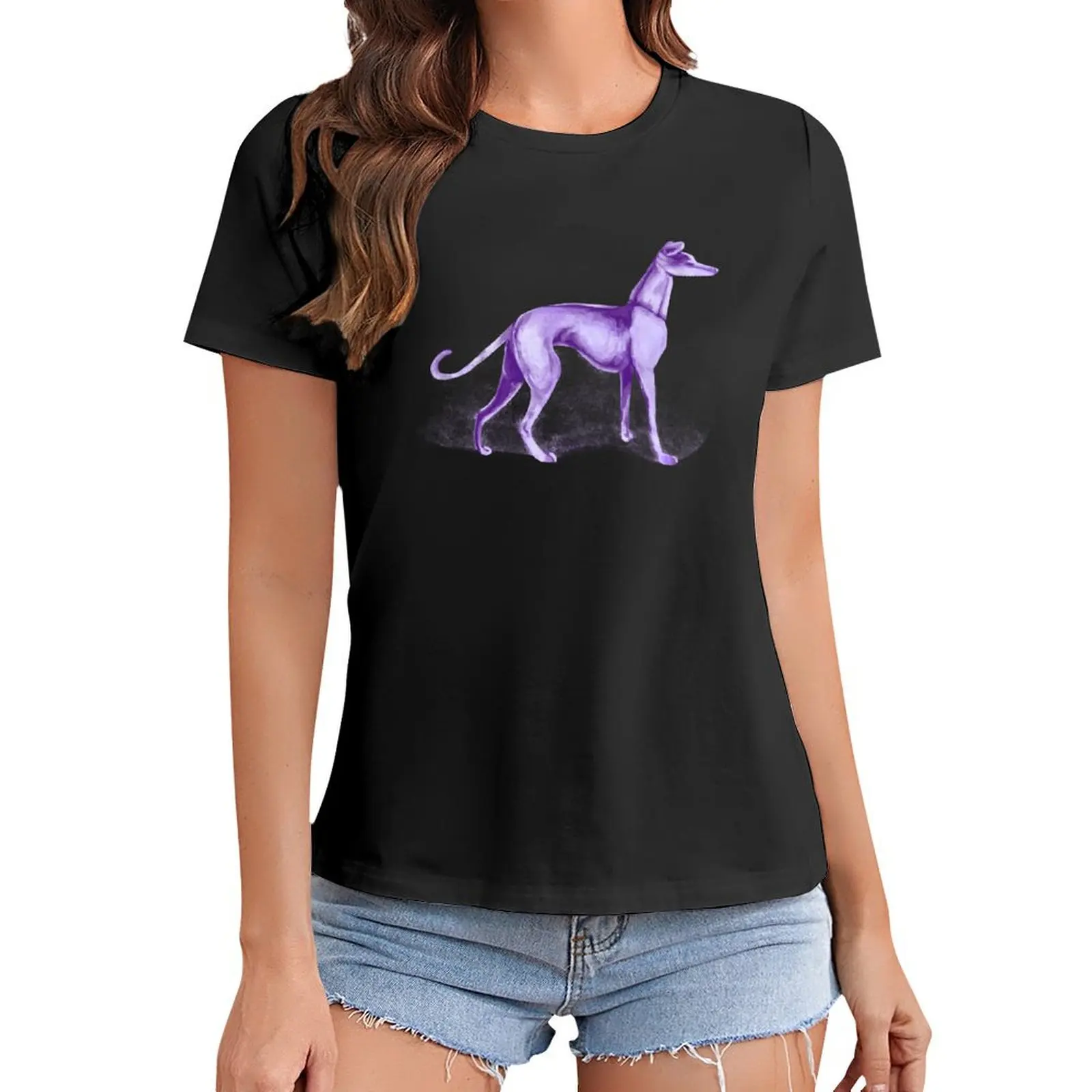 

That One Purple Dog Shirt (Wordless) T-Shirt korean fashion animal print tops Women