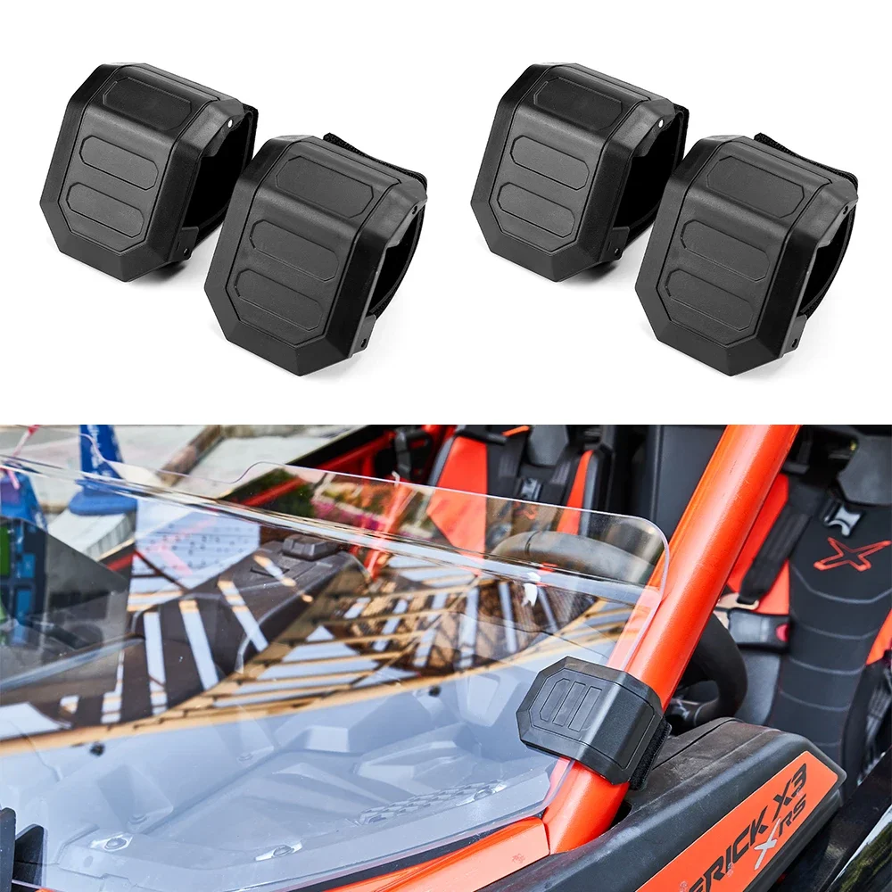 

2PCS UTV 1.5-2'' Tube Windshield Window HD Clamp Compatible with Polaris RZR for Honda Pioneer for Can-Am Commander Maverick x3