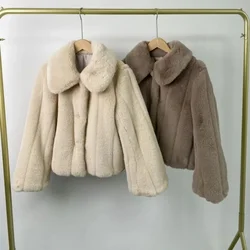 Kuzuwata Casaco Feminino Manteaux Coat Turn Down Collar Solid Color Long Sleeve Chaquetas 2024 Japanese Single Button Jacket