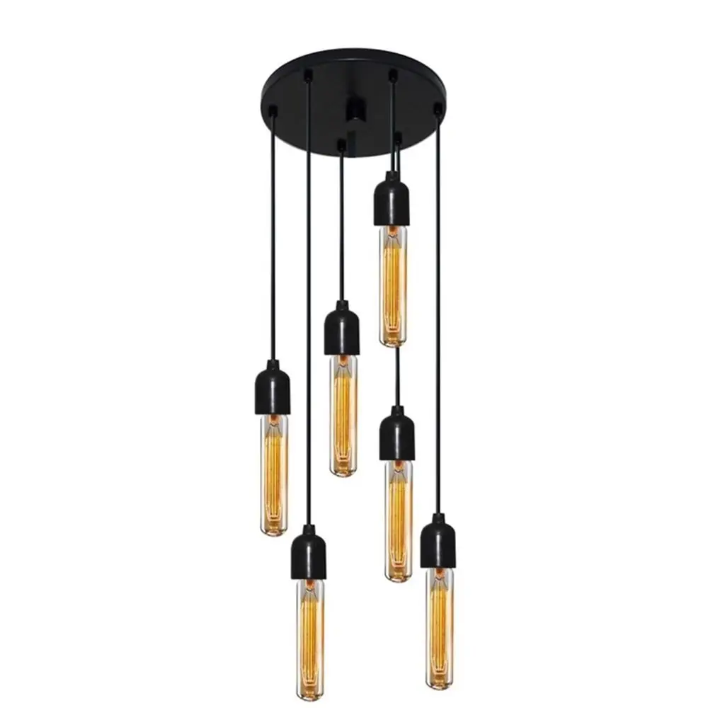 Black Retro Living Room Pendant MJ-4162-6 Lamp Holder-Not Include-Bivolt