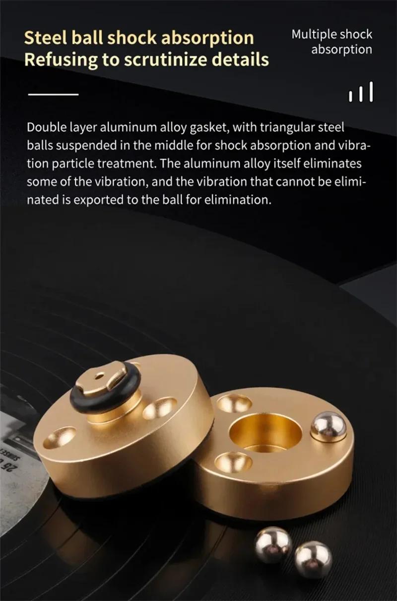 Anti-Schock-Fußpolster, Vibration, Stahlkugel, Stoßdämpfung, Lautsprecherständer aus Aluminiumlegierung für Audioverstärker, Unterhaltungselektronik – Detail 4
