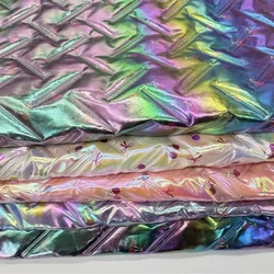 50cm/100cm*145cm Colorful PU Leather Quilting Fabric Embossing Cotton Christmas Fabrics for Stage Performance Pet Clothing