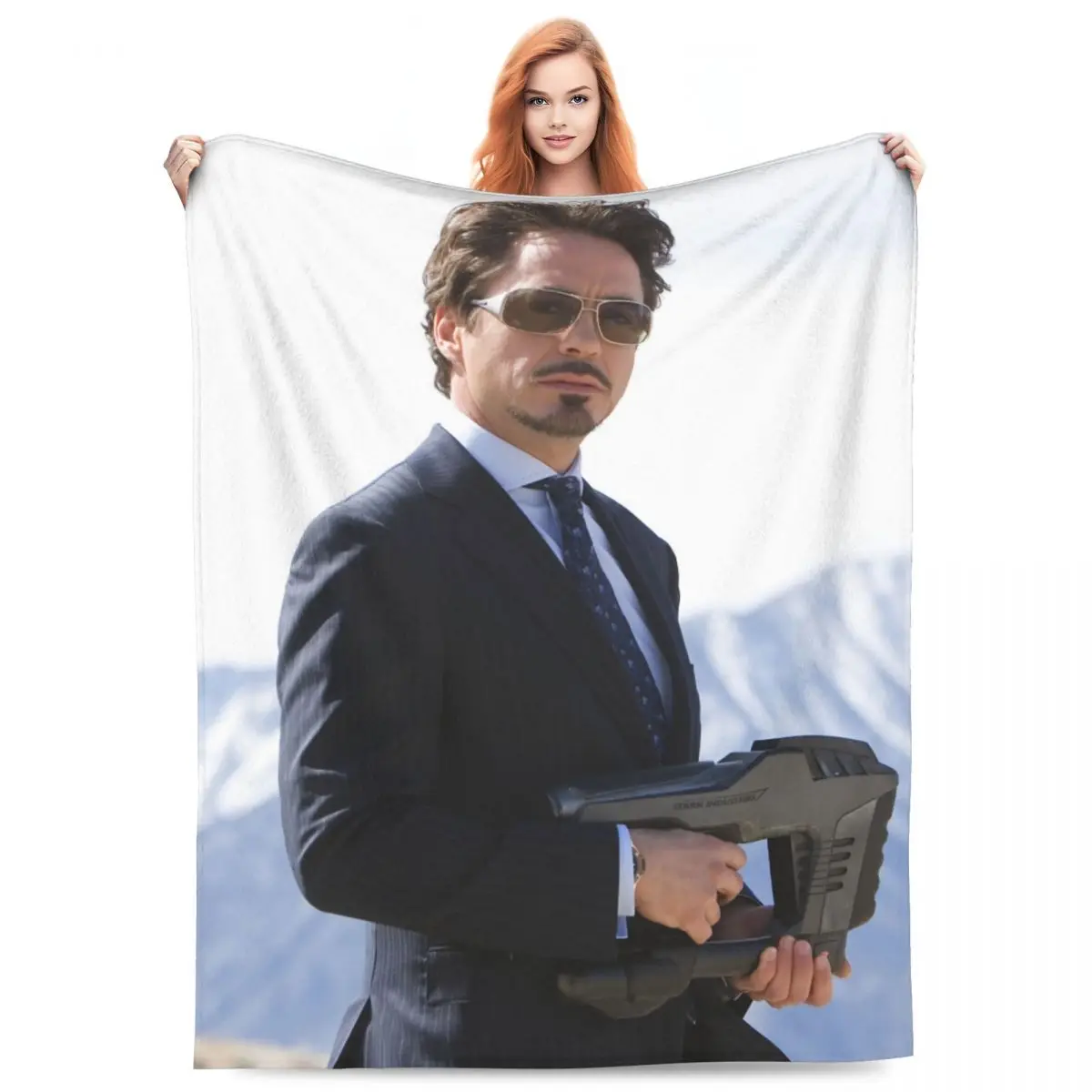 Iron Man John Downey Blanket Quality Soft Bedding Throws Autumn Airplane Travel Home Decor Novelty Bedspread