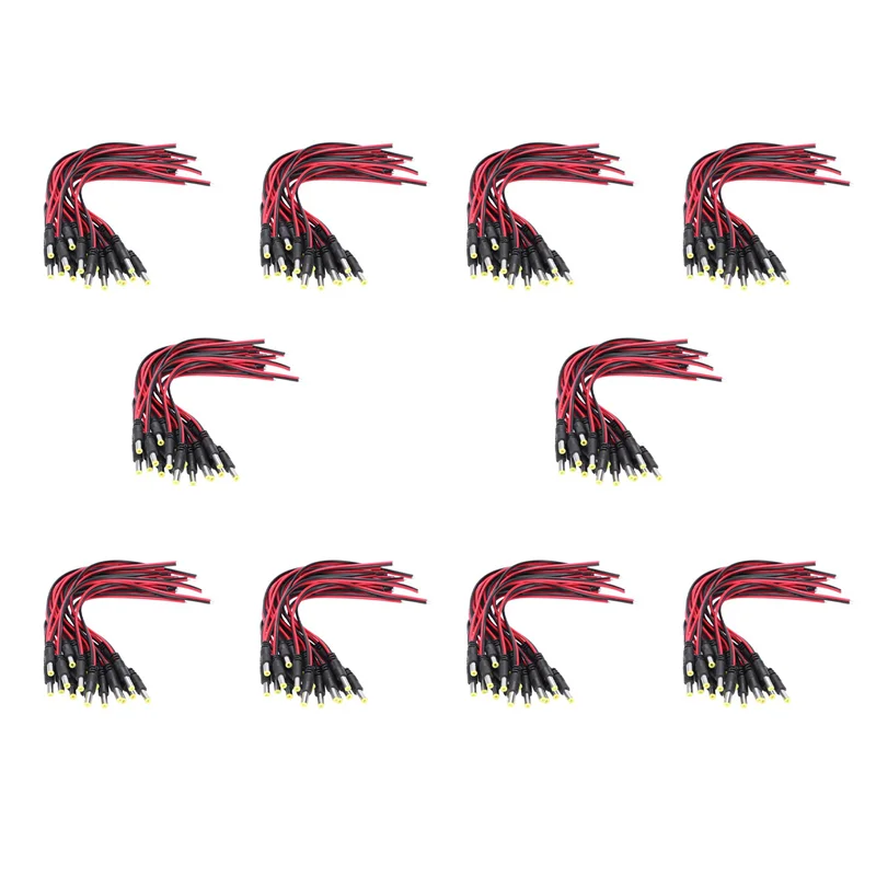 ABVO-200 Pcs 5.5 X 2.1Mm Male DC Power Jack Plug CCTV Camera Power Connection Line