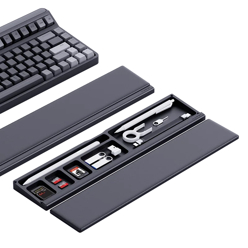 Hagibis Tastatur-Handgelenkauflage, ergonomische, weiche Memory-Schaum-Unterstützung, Desktop-Aufbewahrungsbox, einfaches Tippen, Schmerzlinderung für Büro und Zuhause